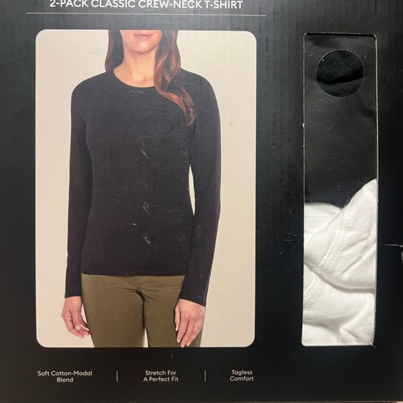 🏷️Banana Republic 2 Pack Soft Cotton Modal Blend Longsleeve Knit Tees Lightweig - Picture 2 of 3